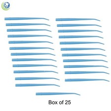 Dental Surgical Aspirator Suction Cannula Tips Blue 1/16" Diameter Type I 25/Bag
