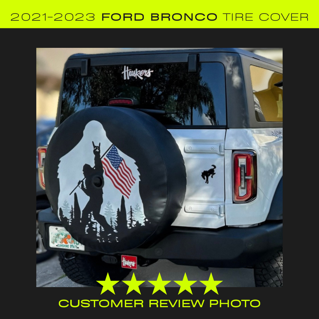 35" FORD BRONCO Spare Tire Cover with BACKUP CAMERA Sasquatch Tire Cover eBay