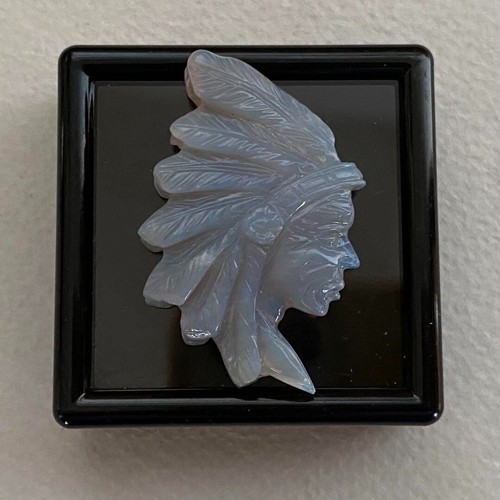 24ct Natural Opal Double-sided Carved Cameo Loose Stone: Native American Profile - Picture 2 of 18