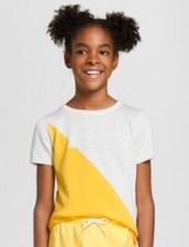 New Hunter Target Girls' Colorblock Lightweight Short Sleeve Sweater Large 10/12