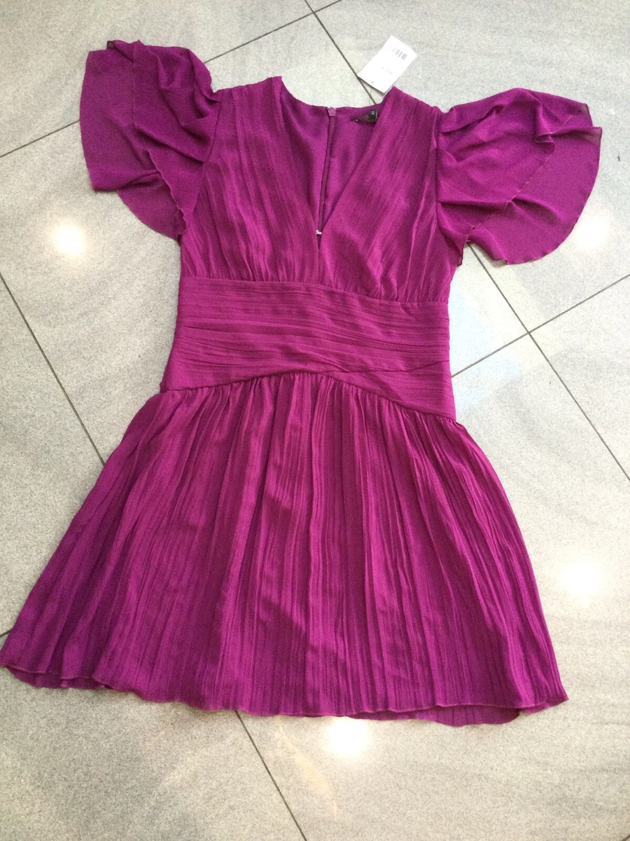 ladies NEXT magenta chiffon mini party dress size 10 bnwt rrp 58