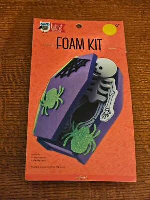 NEW Bright Minds by Nicole Foam Kit Halloween Skeleton Coffin Spiders Web