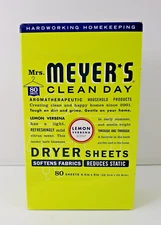Mrs. Meyer's Clean Day Dryer Sheets Lemon Verbena Scent 80 Paper Sheets