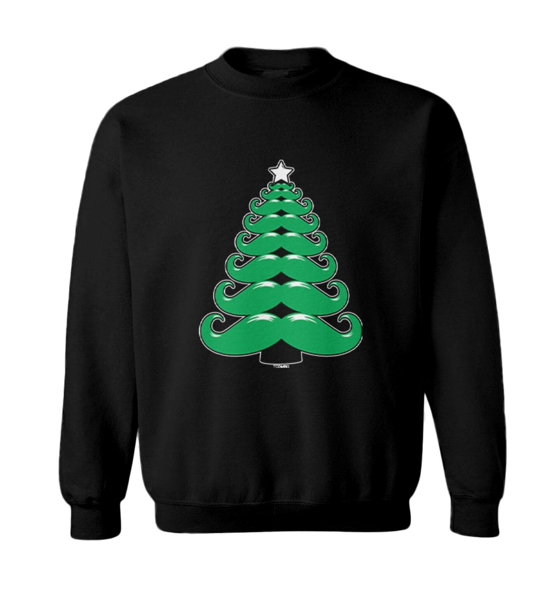 Mustache Christmas Tree Xmas Funny Santa Claus Toddler Crewneck