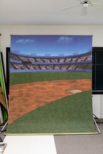 10ft x 8ft Vintage Canvas Photography Backdrop - Baseball Stadium