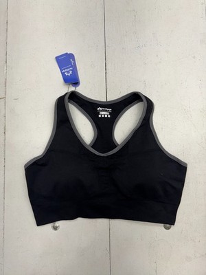 Healthyoga Solid Black Athletic Stretch Padded Sports Bra Womens Size XXL NEW
