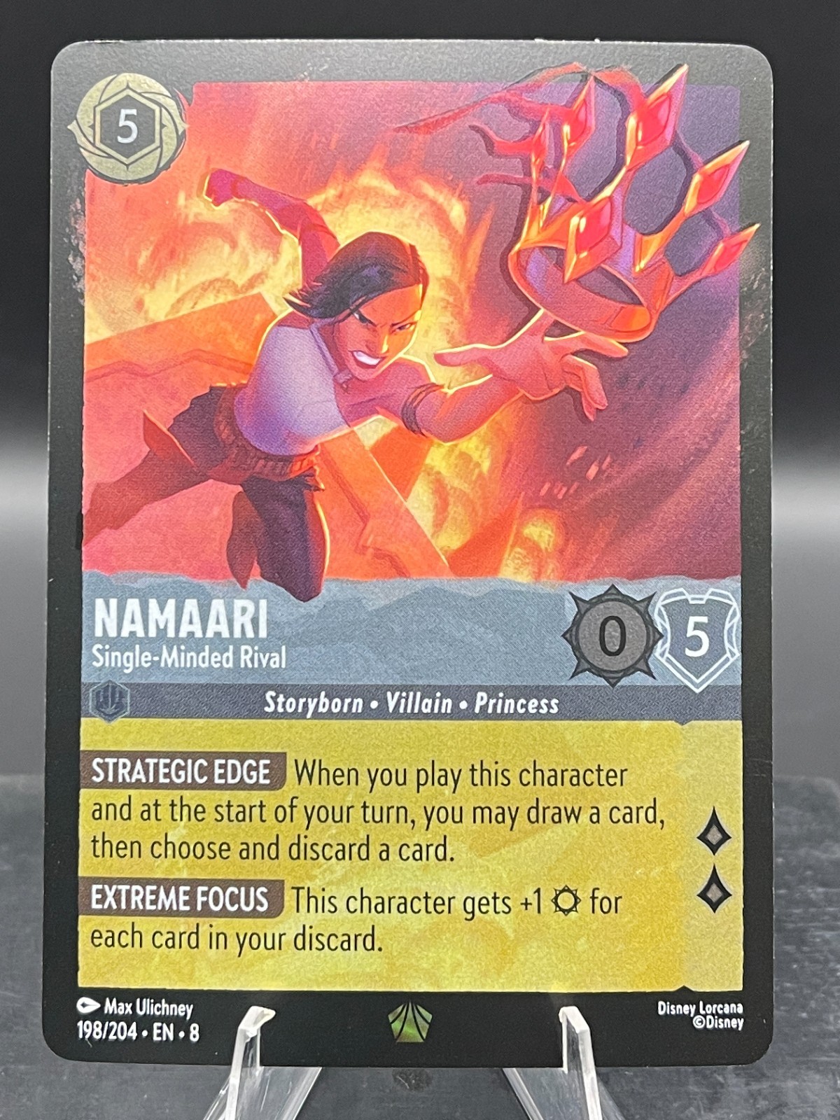 Disney Lorcana-Reign of Jafar-Namaari-Single Minded Rival-#198-Cold Foil-M/NM