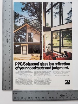 PPG Solarcool Glass Vintage Home Improvement Ephemera Magazine Print Ad