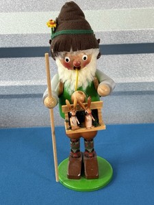 VTG Steinbach Incense Smoker Bunny Rancher Volkskunst Wood Figure Germany