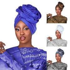 Africa Turban Cap Elasticity Women Flower Wrap Hat Auto Gele Wedding Headwear