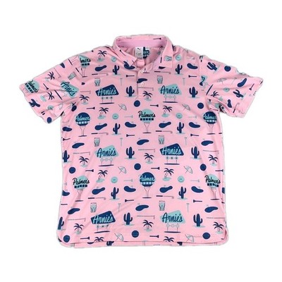 Puma Arnold Palmer Cloudspun Palmer s Place Performance Golf Polo Mens   LG Pink