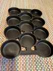 Griswold Unmarked Gem 11 Round Biscuit / Muffin Pan Cast Iron Vintage Restored