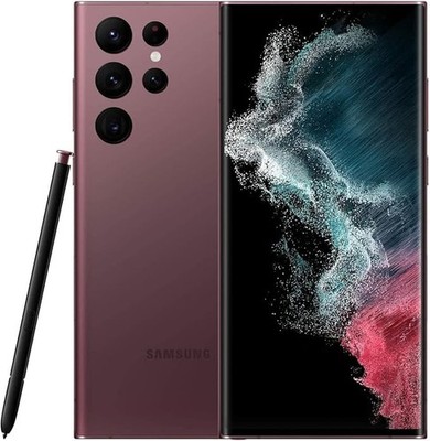 Samsung Galaxy S22 Ultra 5G SM S908N 256GB   Burgundy Claro -MINT 10/10!
