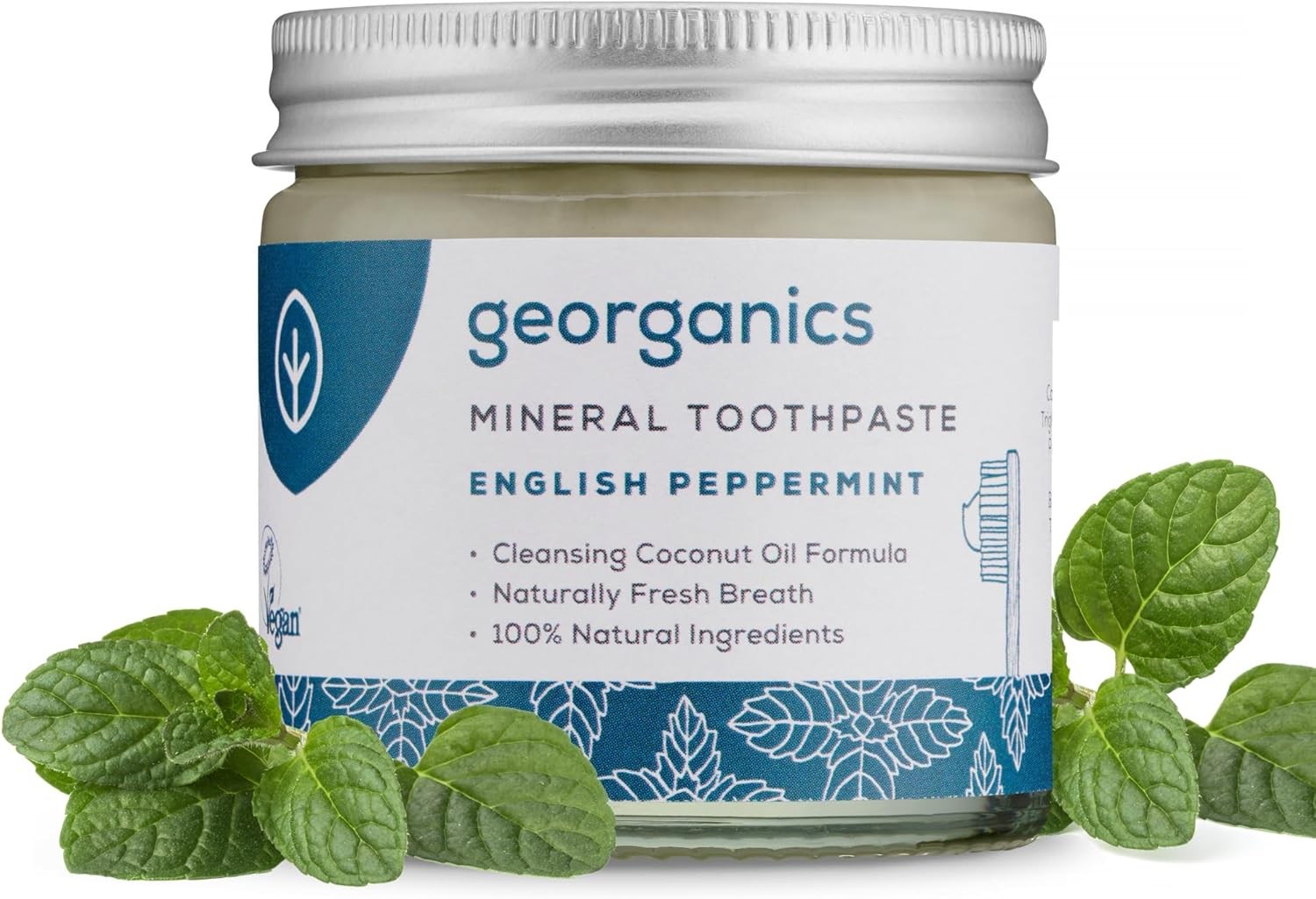 Georganics Mineral Toothpaste - Fluoride, SLS & Glycerine Free - Peppermint Non