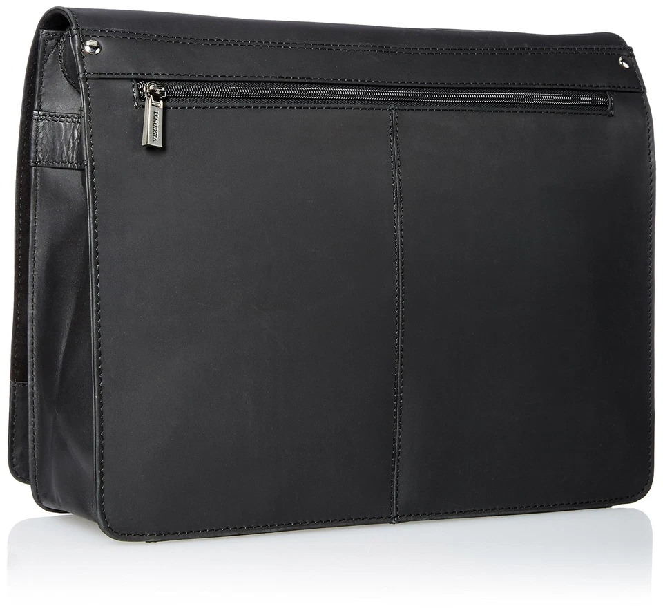 Bolso Mensajero Harvard Cuero Envejecido, Negro, Talla Única Foto 2 de 4