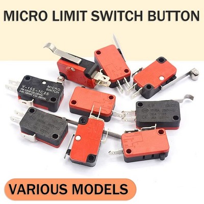 Micro Limit Switch Button Momentary Snap Action 16A 250V AC 1NO1NC Lever Roller
