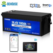 36V 100AH Golf Cart Lithium Battery Bluetooth APP LCD Monitor Deep Cycle BMS