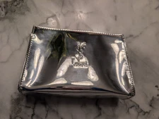 Yves Saint Laurent YSL Silver Bag Makeup Cosmetic Pouch Beaute Case