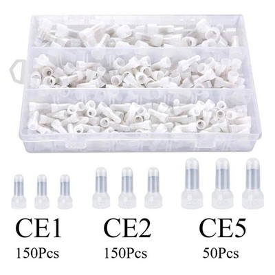 350Pcs Copper Core Closed End Crimp Caps Connectors 22-10 AWG Electrical Wiring