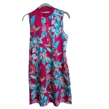 Tommy Bahama Golf Dress Womens M Pink Floral Tropical Beach Tennis Pickleball