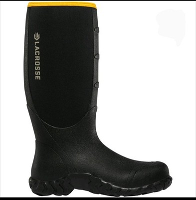 NEW LACROSSE ALPHA LITE 16'' BLACK 5MM UTILITY WORK BOG BOOTS 200063 MEN 13 BLACK