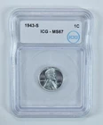 1943-S Lincoln Wheat Cent MS67 ICG