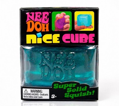 Nee Doh Super Solid Squish Squeeze Ball Blue Squeezable Stress Reliever Toy