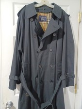 Burberry Of London Vintage Black Trenchcoat With Checkered Lining Size 44 L
