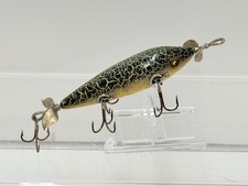 VINTAGE HEDDON 150 UND WATER MINNOW GREEN CRACKLEBACK FISHING LURE