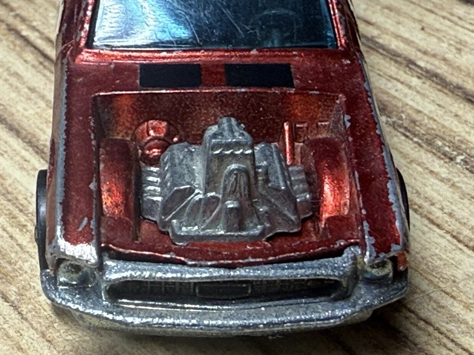 Mustang BOSS HOSS Redline 1969 - tapa negra original Mattel Hot Wheels vintage. Foto 4 de 4