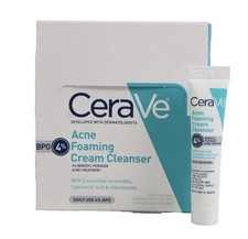 15 CeraVe Acne Foaming Cream Cleanser 4 BPO 0.34 FL Oz/10ml Each Mini Travel