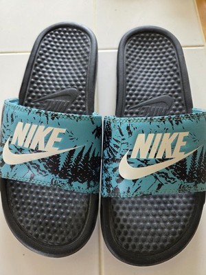 Nike Benassi JDI Slide Sandals Black Teal White  US 8 Womens 