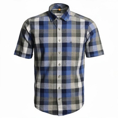 Redmond men's shirt short sleeve casual fit short colorful check 261145999 600 Green