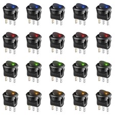 20pcs Rocker Switch Toggle 12v Led Light Car Auto Boat Round Onoff Spst 20 Amp 20pcs Rocker Switch Toggle 12v Led Light Car Auto Boat Round Onoff Spst 20 Amp