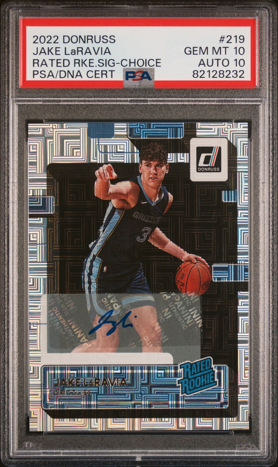 2022 Panini Donruss Jake Laravia #219 Rated Rookie Auto Choice view 1