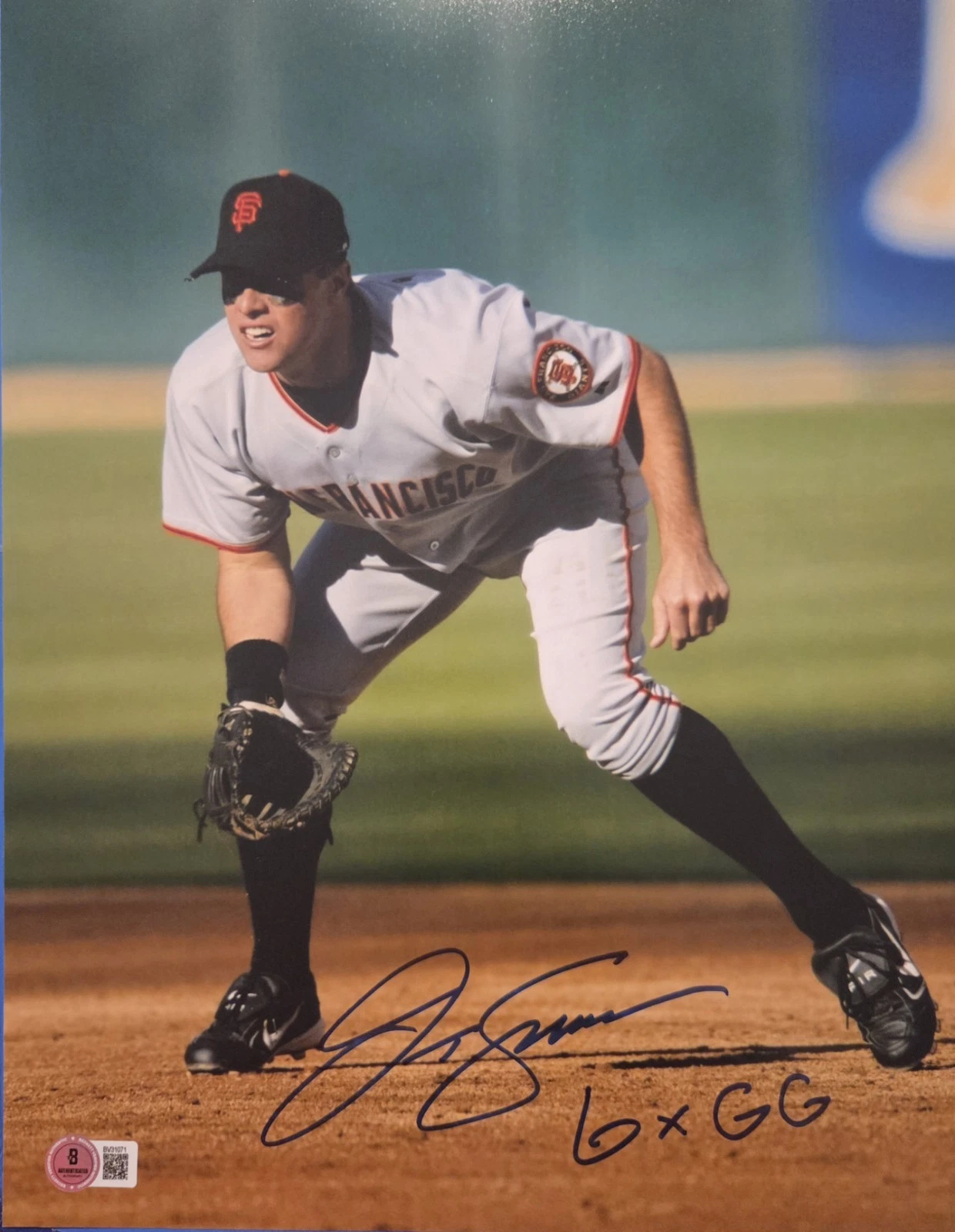 J.T. Snow San Francisco Giants Gold Glove Autographed 11x14 BAS COA