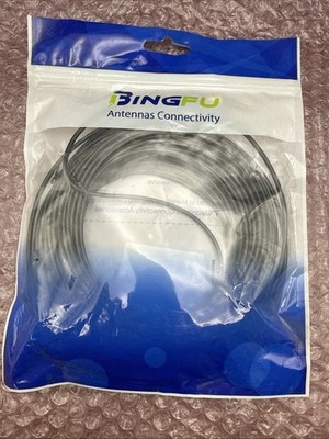 Bingfu WiFi Antenna Extension Cable 50 feet RP-SMA Male to RP-SMA Female - NEW