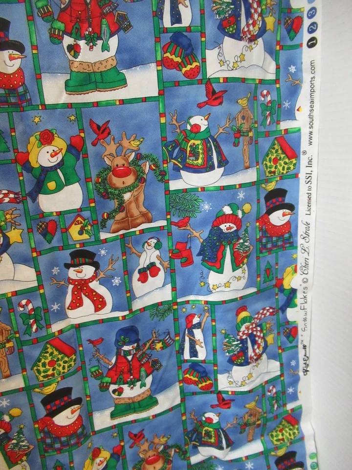 Cheri L. Strole "Kid's Stuff" Tela NAVIDAD "Copos de Nieve" SBTYX44" W NUEVO Foto 2 de 4