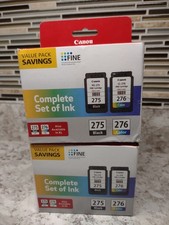 2-Canon PG-275/CL-276 Value Pack Ink Cartridges for PIXMA TS3520, TR4720 printer