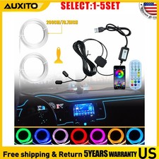 Rgb Led Optic Fiber Strip Car Interior Ambient Lighting App Remote Control 1-5x Rgb Led Optic Fiber Strip Car Interior Ambient Lighting App Remote Control 1-5x