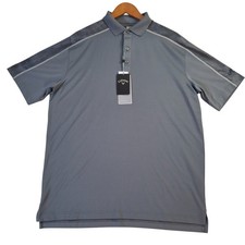 Callaway Opti  Dri Polo Shirt Men's Medium Gray Golf Stretch Performance NWT