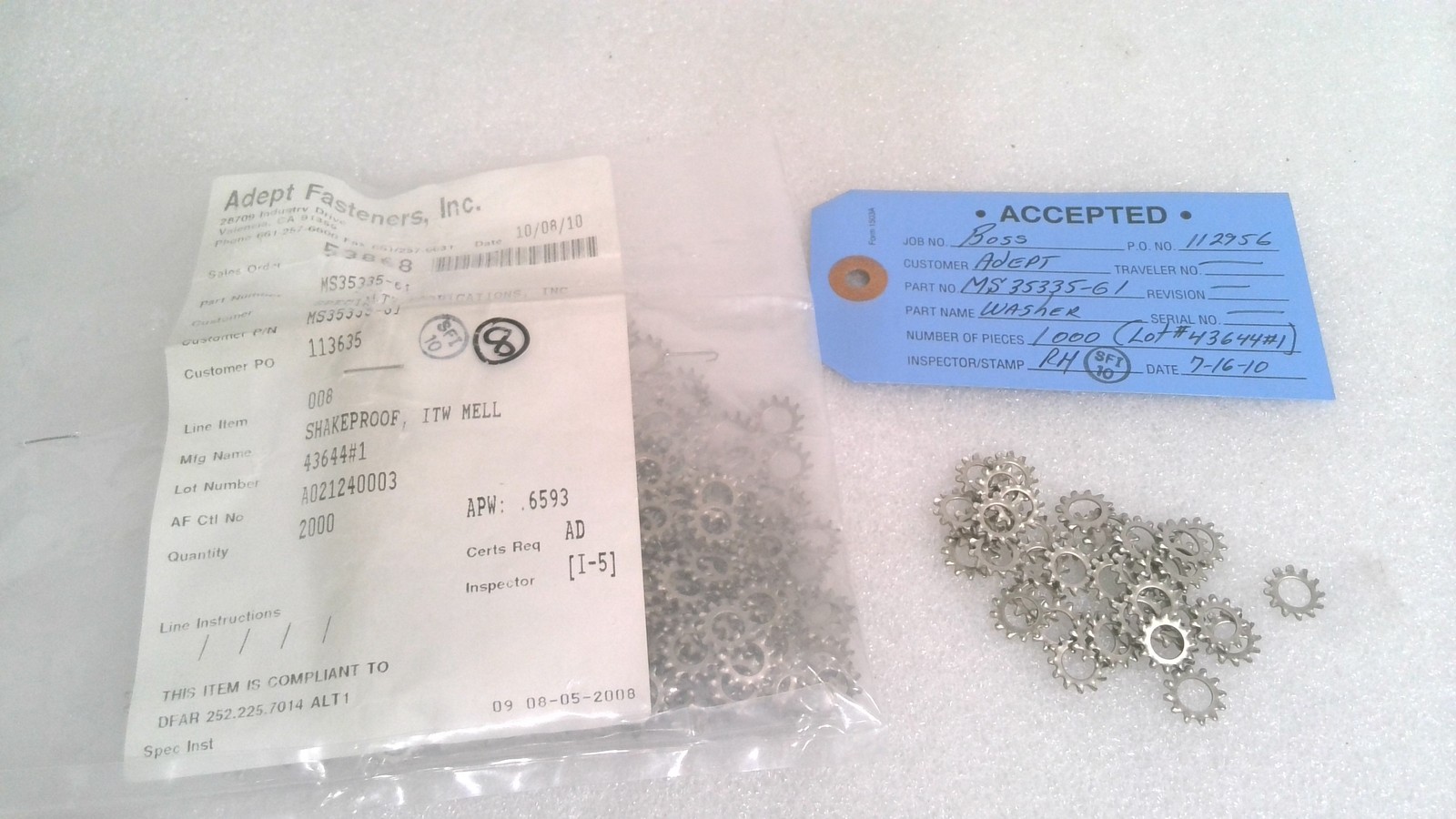 MILITARY STANDARDS MS35335-61 LOCK WASHER (LOT OF 15 WASHERS) | eBay