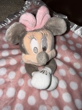 Disney Baby Pink Minnie Mouse Lovey Pink With Satin Trim Polka Dots EUC