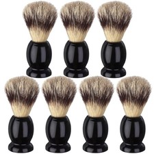 Cepillo Afeitar Pelo Tejon Mango Madera Paquete De 2/7Para Crema Afeitar Libre