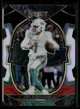 2022 Panini Select #94 Tua Tagovailoa Black and Red Prizm Die Cut