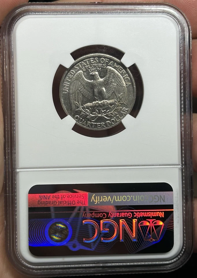 1996 D Quarter Mint Error Uncirculated Railroad Rim North East Error Coll NGC - Image 2 of 4