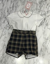 La Coqueta Green Tartan Pablo Baby Boy Set 2Y