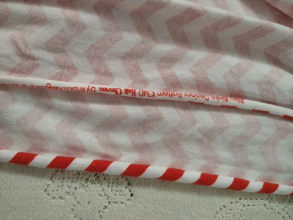 Red White Jersey Knit Medium Chevron for Riley Blake,  K340, 47"x58" - Image 3 of 4