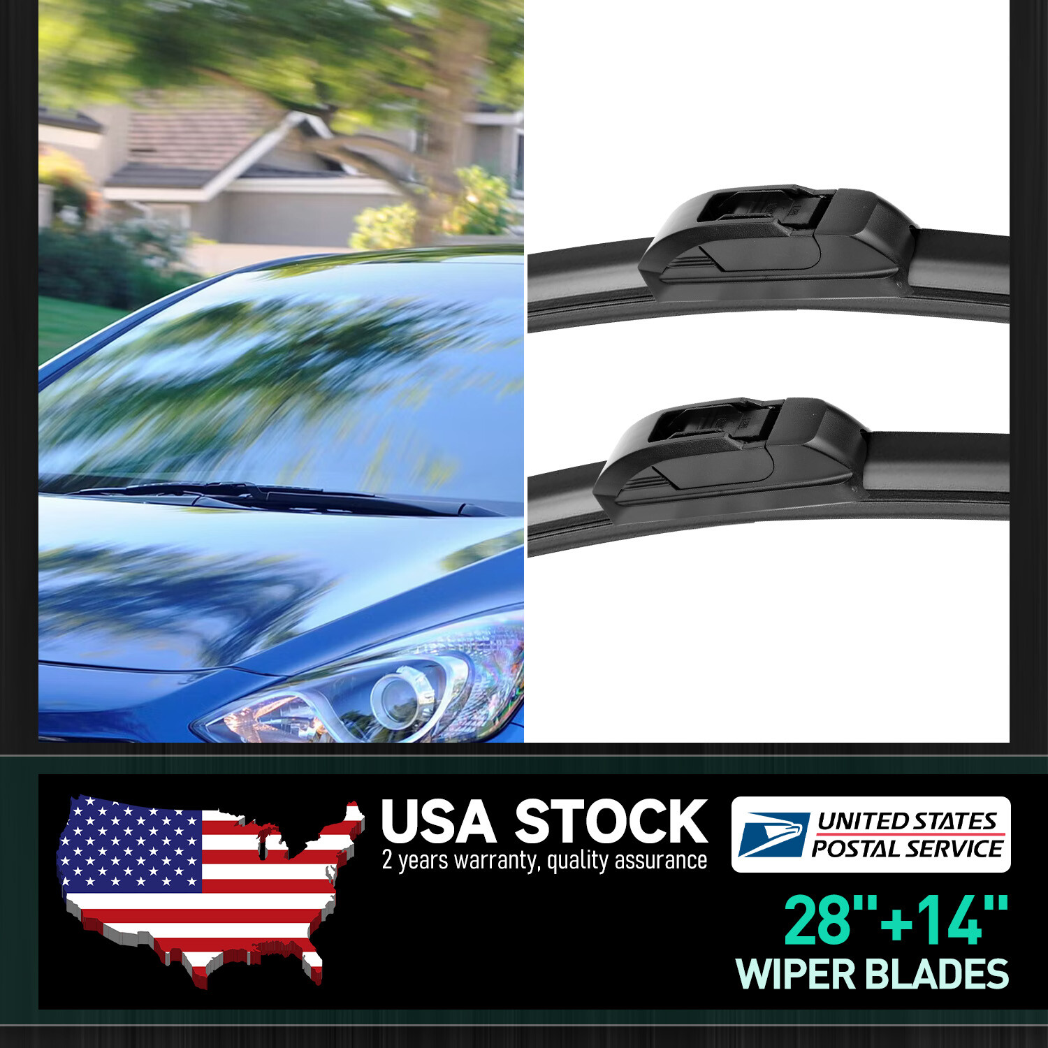 28+14 Inch Premium Beam Wiper Blades Set for Kia Forte – 2 Pack