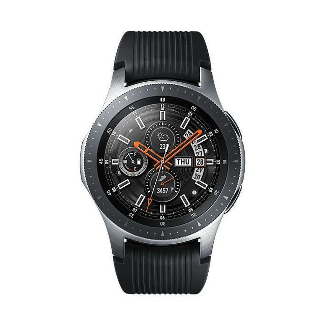 Samsung Galaxy Watch SM-R800 46mm Silver Case Classic Buckle Onyx Black -  Bluetooth for sale online | eBay